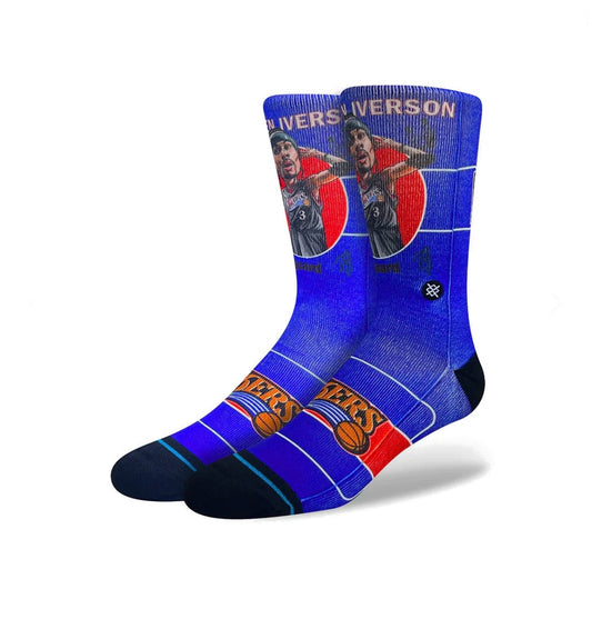 Allen Iverson Philadelphia 76ers Stance NBA Crew Socks