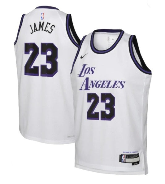 LeBron James LA Lakers Nike City Edition NBA Jersey-YOUTH