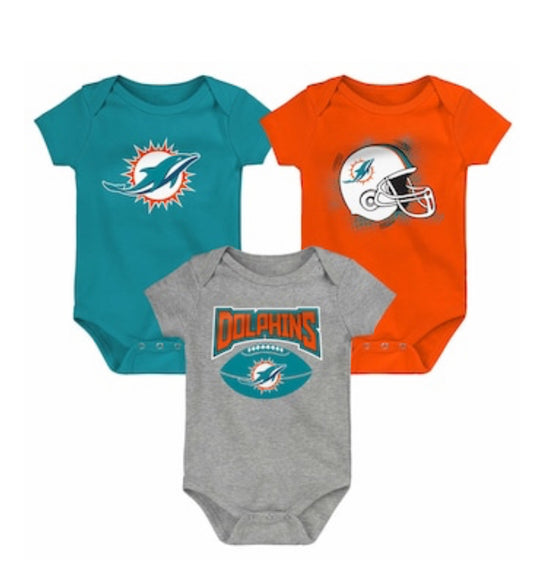 Miami Dolphins NFL 3 Piece Creeper Set-Infants