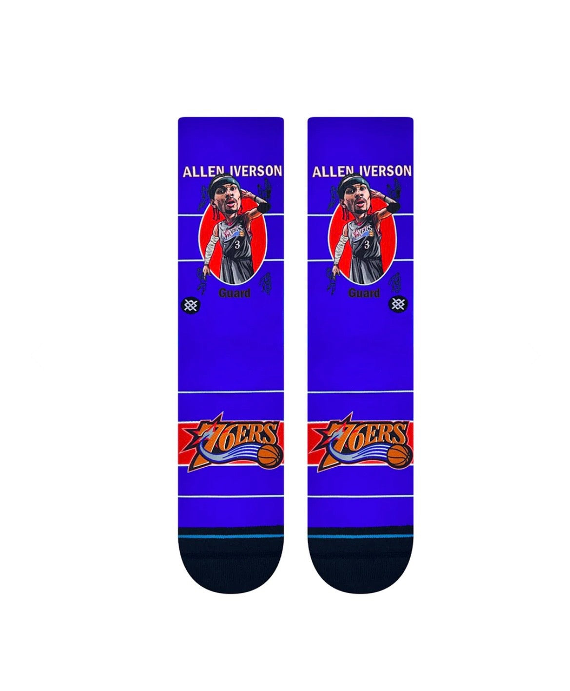 Allen Iverson Philadelphia 76ers Stance NBA Crew Socks