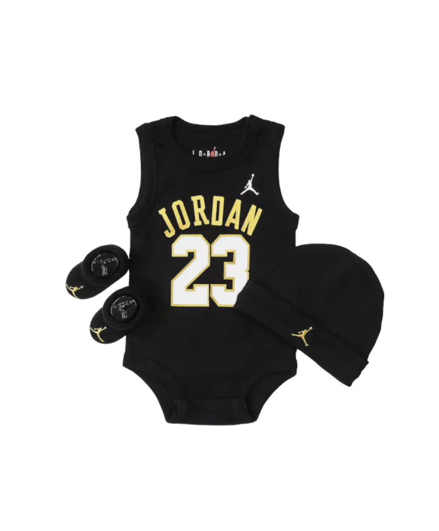 Michael Jordan 3 Piece Set-New Born-Black & Gold