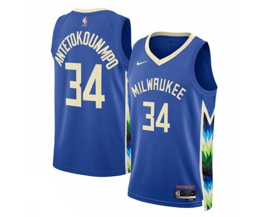 Giannis Antetokounmpo Milwaukee Bucks Nike City Edition NBA Jersey