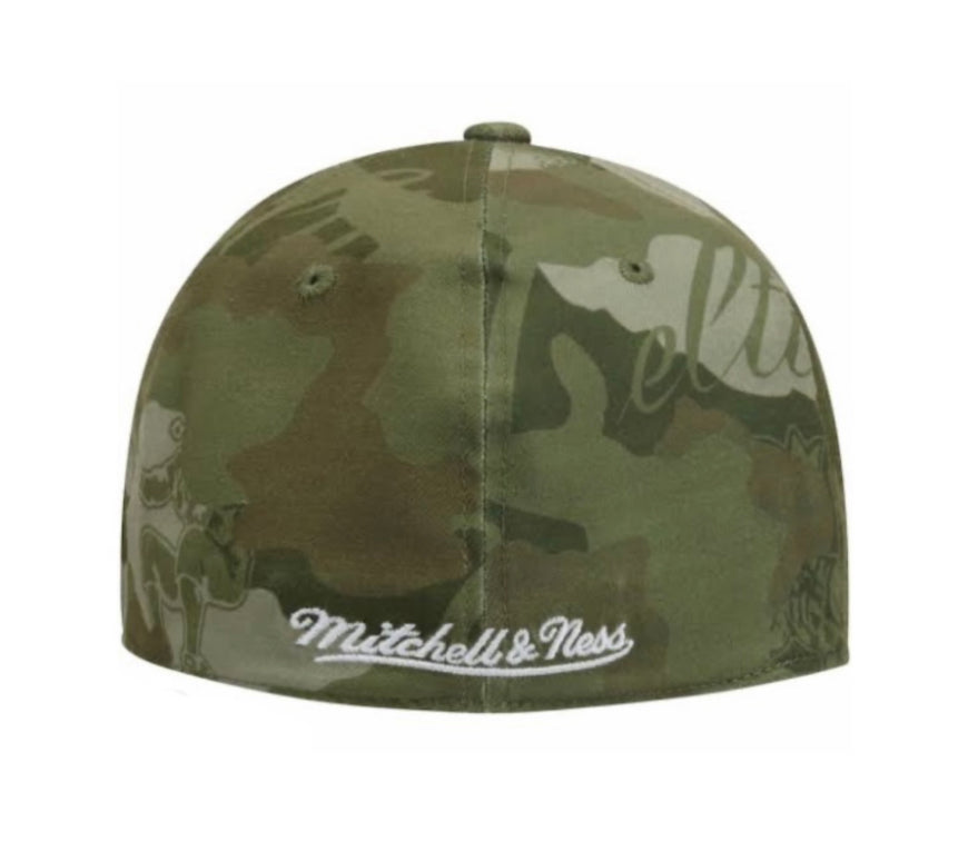 Boston Celtics Mitchell & Ness NBA Camo Green Fitted Cap