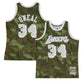 LA Lakers Shaquille O'Neal Mitchell & Ness NBA Ghost Green Camo Authentic Jersey