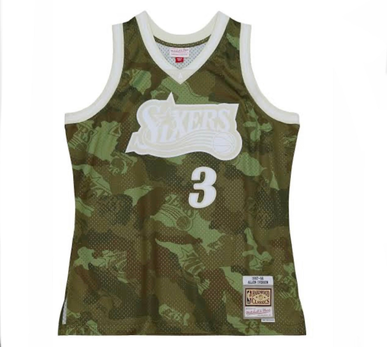 Allen Iverson Philadelphia 76ers Mitchell & Ness NBA Ghost Camo Authentic Jersey