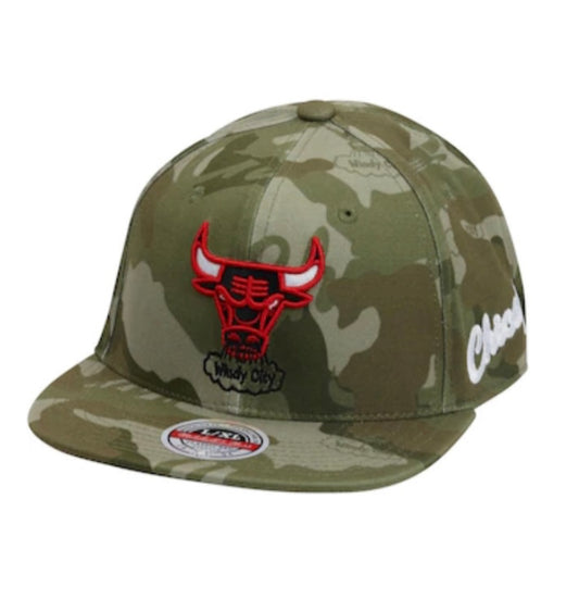 Chicago Bulls Mitchell & Ness Camo Green Fitted Cap