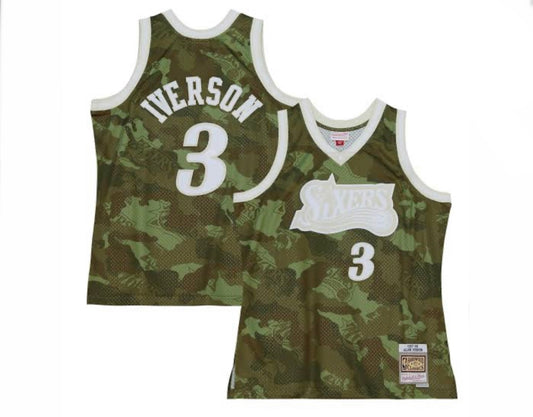 Allen Iverson Philadelphia 76ers Mitchell & Ness NBA Ghost Camo Authentic Jersey