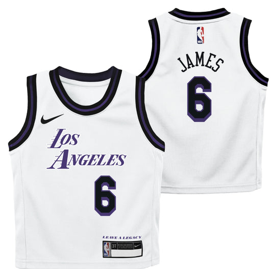 LeBron James LA Lakers Nike City Edition NBA Slim Fit Jersey-Kids